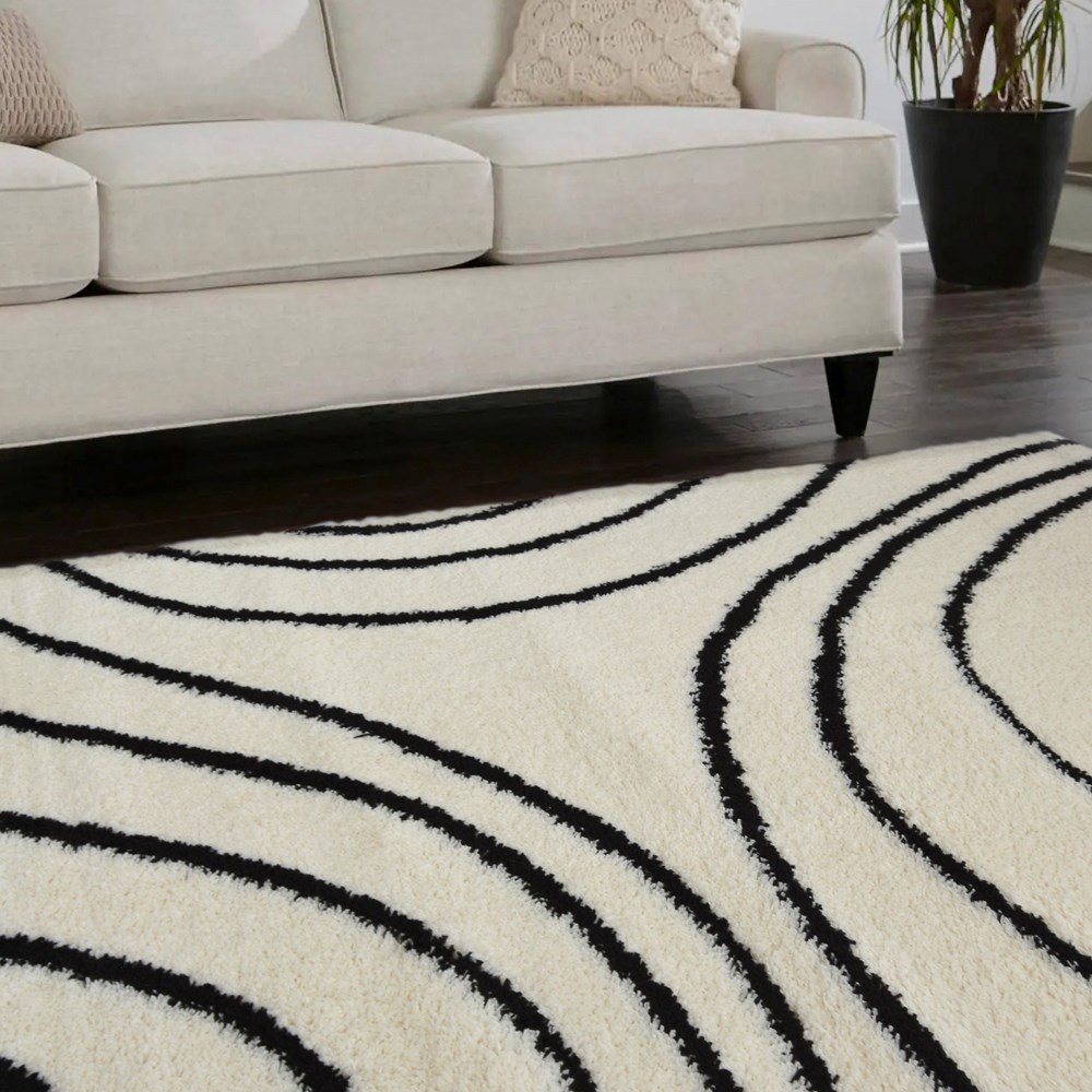 Snug Iso Shaggy Abstract Rugs in Black